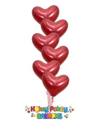 Picture of 14'' Shiny Hearts Latex Balloon Bouquet (up to 50 balloons)