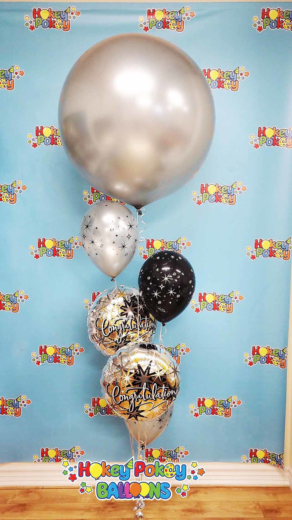 Picture of Congratulations Sparkles & Swirls Balloon Bouquet (5 pc)