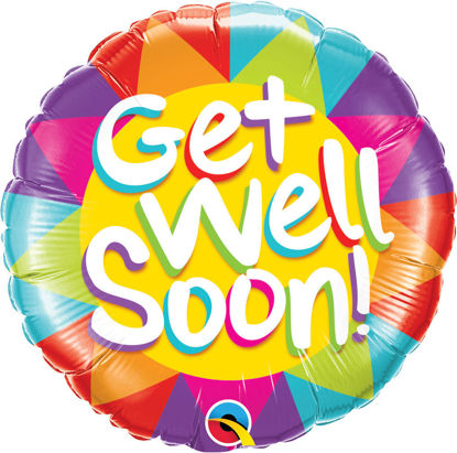 Picture of 18'' Get Well Soon - Sunshine Foil Balloon  (helium-filled)