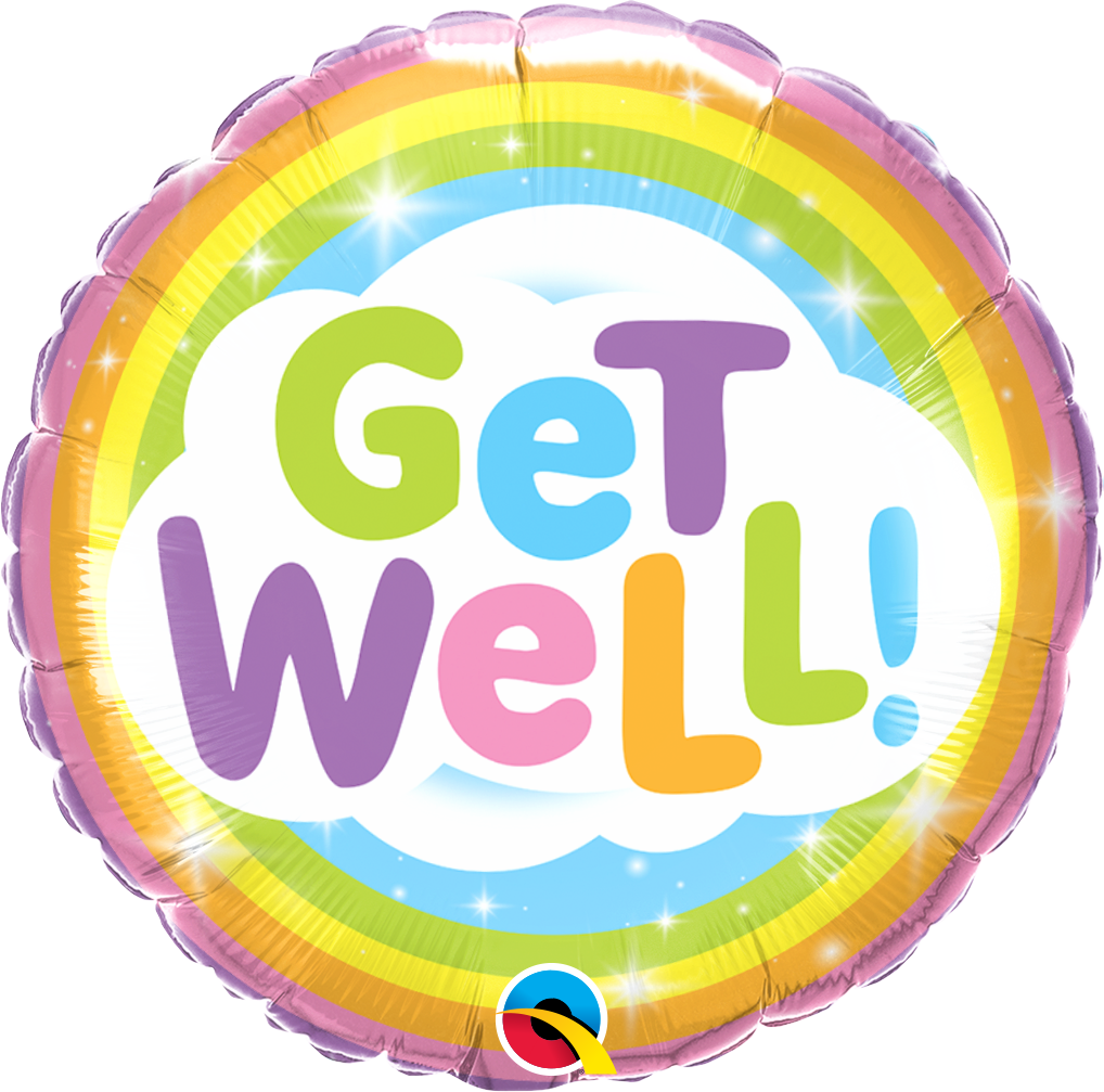 Picture of 18'' Get Well Rainbow - Foil Balloon  (helium-filled)