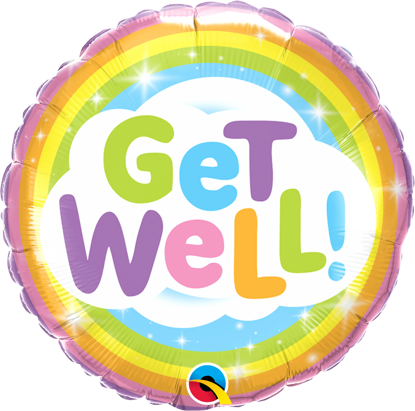 Picture of 18'' Get Well Rainbow - Foil Balloon  (helium-filled)