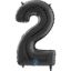 Picture of 26'' Black Number 2 - Foil Balloon (helium-filled)