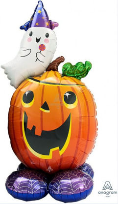 Picture of 56'' Pumpkin and Ghost - AirLoonz Balloon (air-filled)