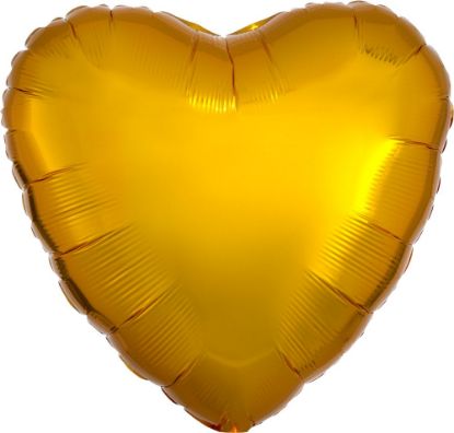 Picture of 18" Metallic Gold Heart Foil Balloon (helium-filled) 