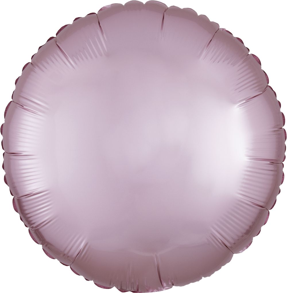 Picture of 18" Satin Luxe Pastel Pink Circle Foil Balloon  (helium-filled) 