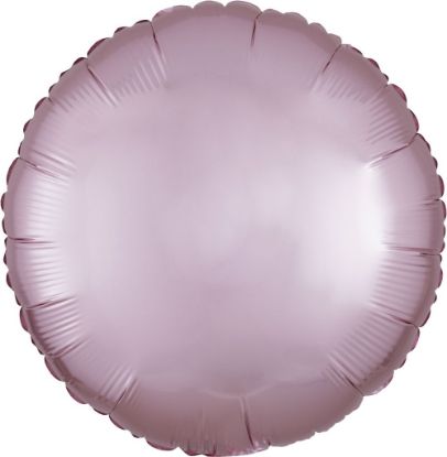 Picture of 18" Satin Luxe Pastel Pink Circle Foil Balloon  (helium-filled) 