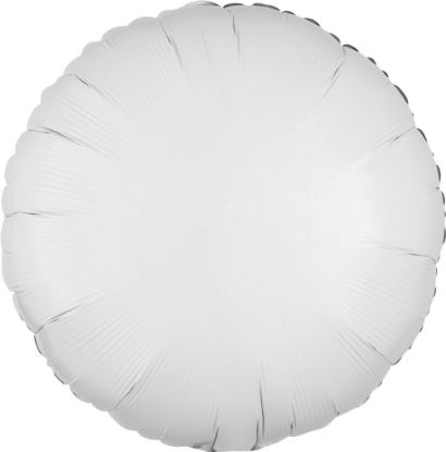 Picture of 18" Metallic White Circle Foil Balloon (helium-filled) 