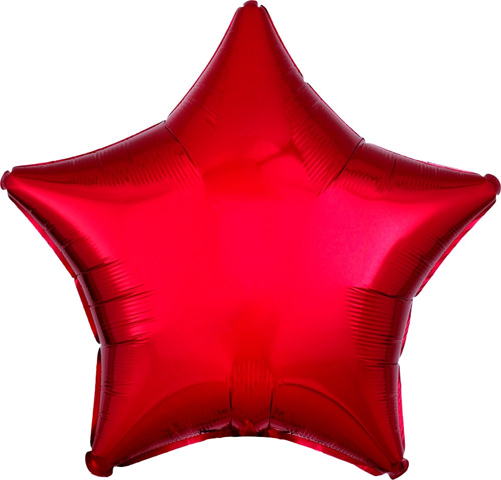 Picture of 19" Metallic Red Star Foil Balloon (helium-filled)  