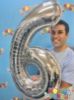 Picture of 26'' Silver Number 6 - Foil Balloon (helium-filled)