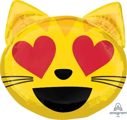 Picture of 22" Emoticon Cat Love - Foil Balloon  (helium-filled) 