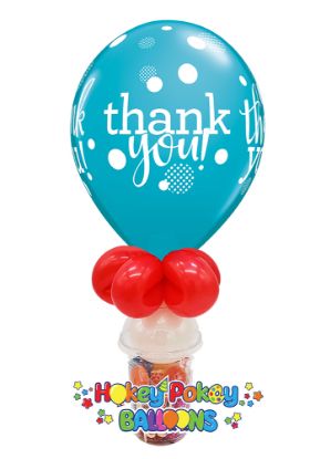 Picture of 11" Thank you -  Balloon Candy Cup  (Random color)