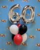 Picture of 11 Inch Helium Balloon Bouquet of 6 with 2 foil Numbers