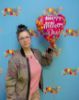 Picture of 18" Happy Mother's Day Pink Heart With Flowers - Foil Balloon  (helium-filled)
